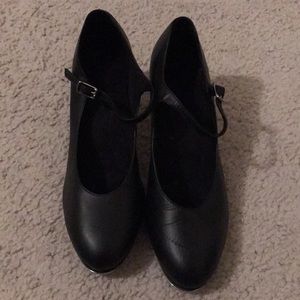 Black 2 inch High Heeled Capezio Tap Shoes